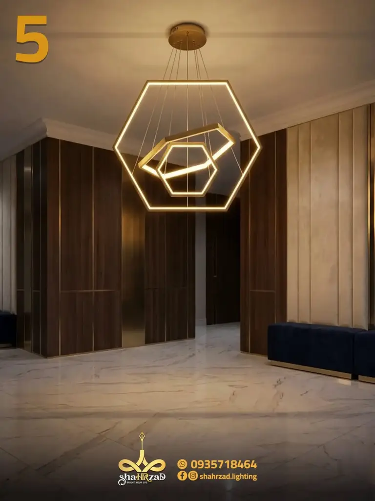Geometric Hexagonal Chandelier - Shahrazad Lighting